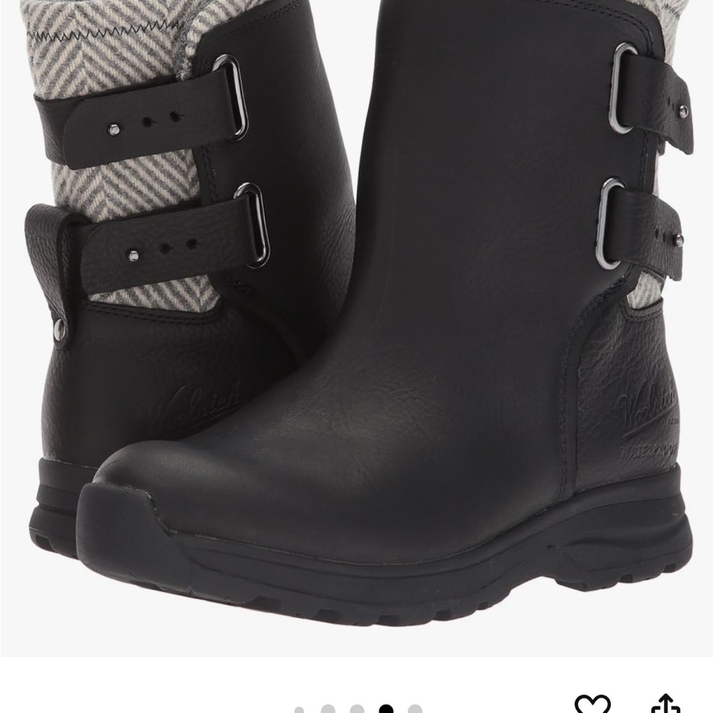 Woolrich Black and Gray Buckle Boots
